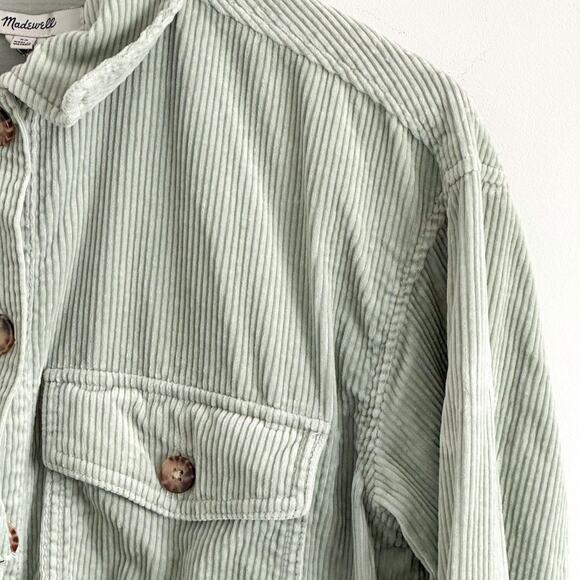Madewell Corduroy Yorkway Shacket in Sage Mist - Picture 4 of 7